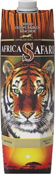 Вино АФРИКАНСКОЕ САФАРИ красное п/сл. т/пак 1л 10%